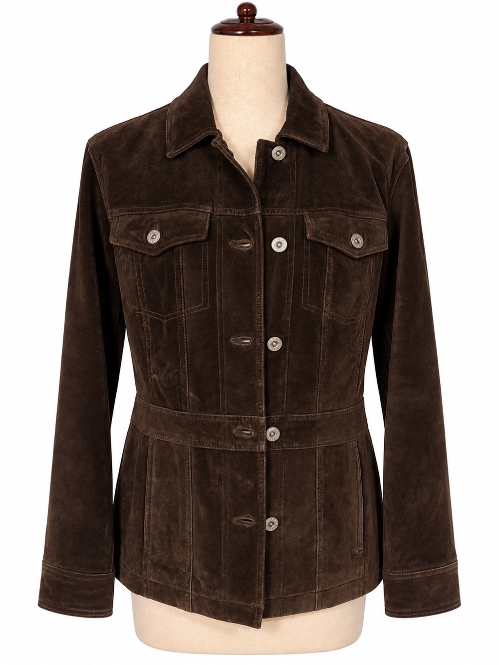 Eddie Bauer vintage suede brown leather jacket- Jean jacket style- M